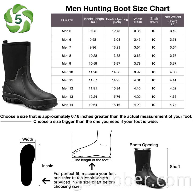 Farm Rubber Boots For Men 5 0mm